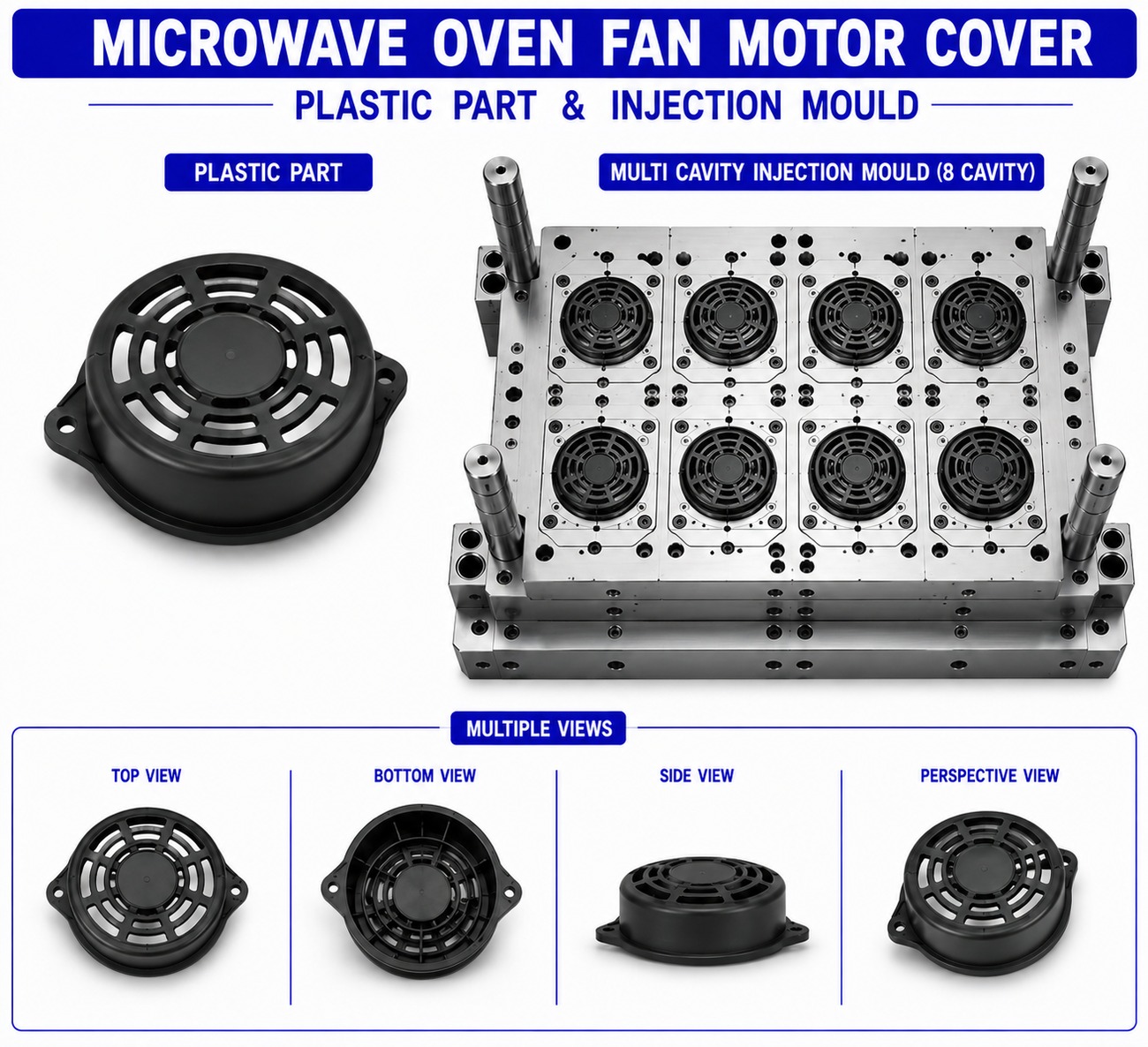 Microwave Oven Plastic Fan Motor Cover Mould and Moulding Services